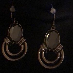 Charcoal gray crystal earrings